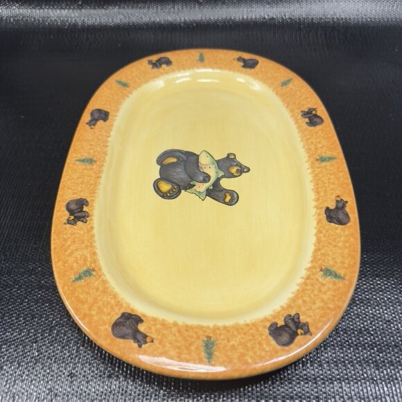 Bearfoots Bear Trout Oval Plate Platter Dish Jeff Fleming from Big Sky Carvers - Picture 13 of 13